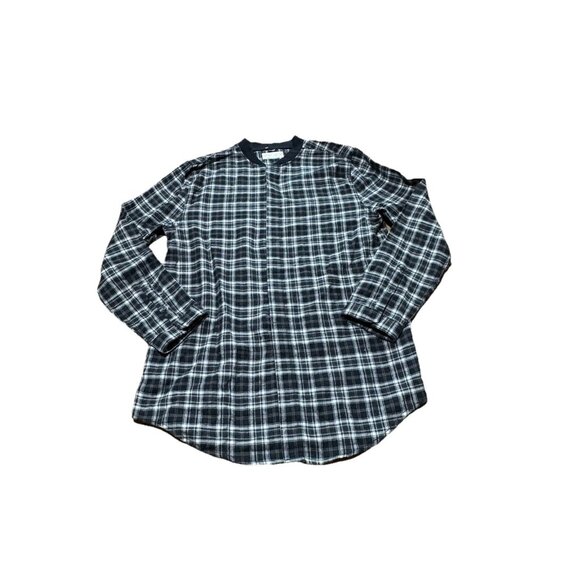 Zara Other - Zara Boys Plaid Long Sleeve Shirt Size 11/12 152cm Black /White Crew Neck Button